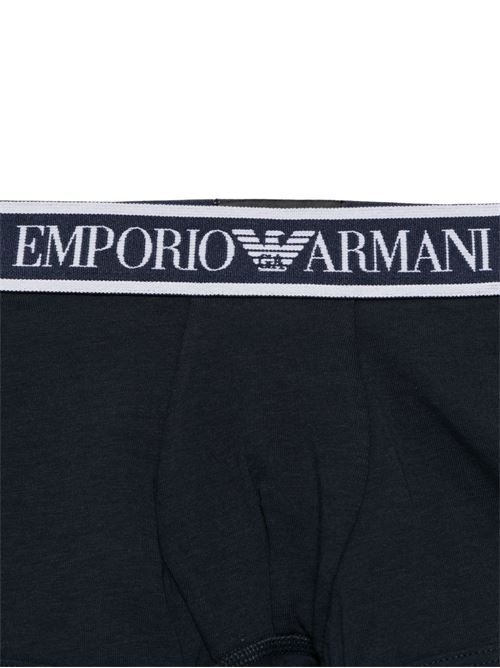 Boxer intimo bambino Emporio Armani 2 pack blu e bianco EMPORIO ARMANI KIDS | EB000488AF16036MB088